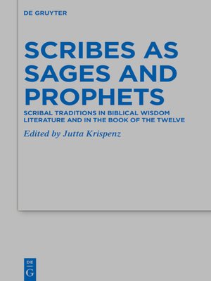 cover image of Scribes as Sages and Prophets